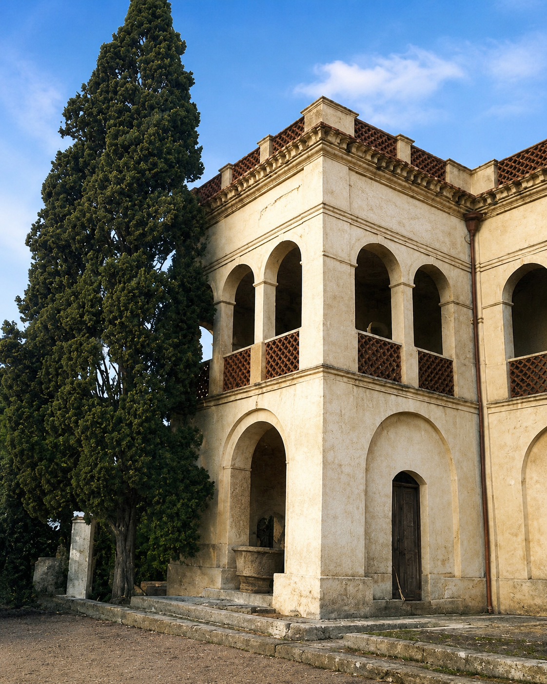 Villa Leucaspide – L'ala con la Biblioteca di Giacomo Lacaita