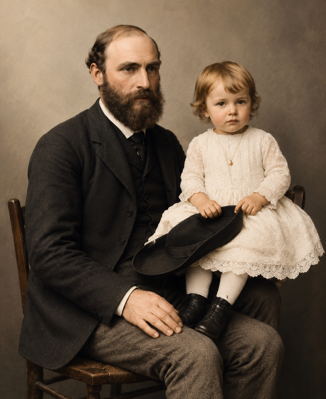Charles Carmichael Lacaita con il figlio Frank