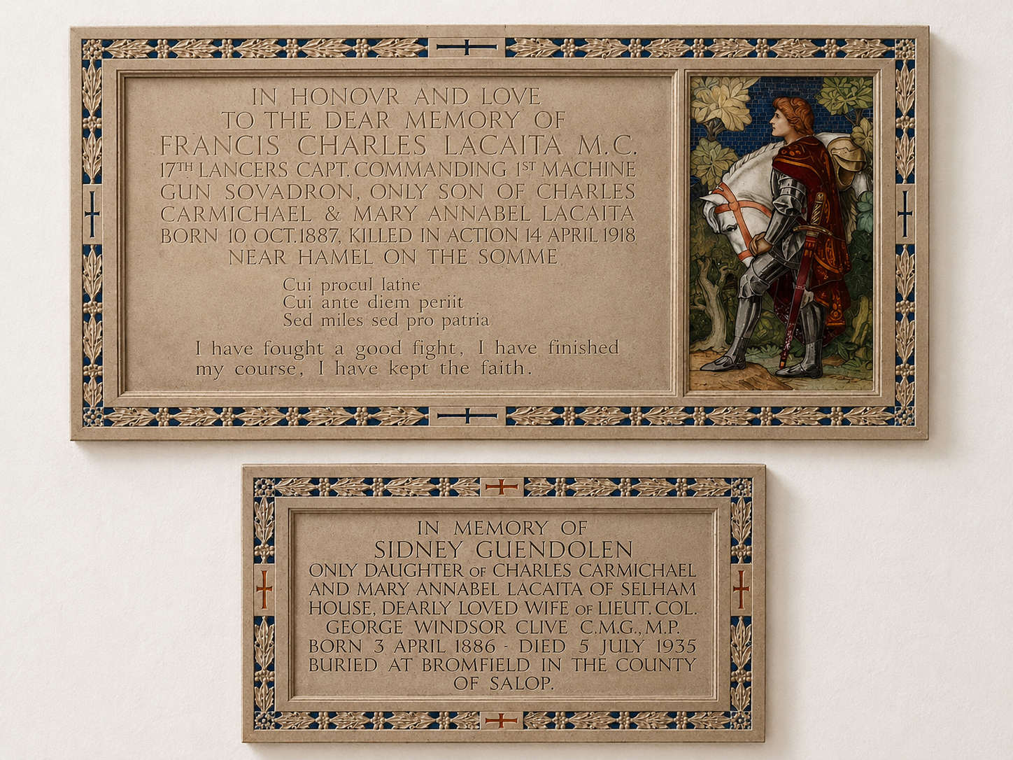 Lapidi commemorative di Frank e Sidney Gwendolen Lacaita